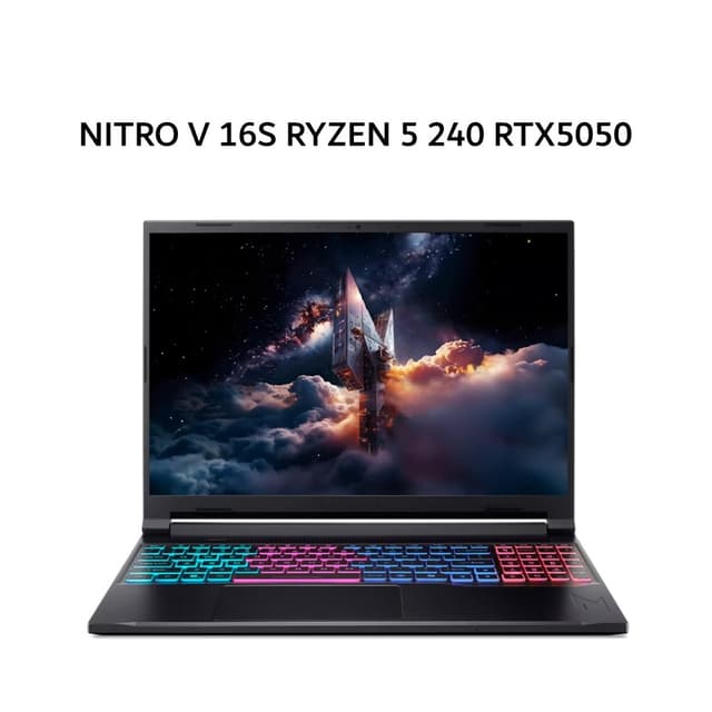 ACER NITRO V 16S RYZEN 5 240 RTX5050 8GB/ 16GB 512GB W11+OHS+M365B 16.0WUXGA 180HZ 100SRGB 2Y+ADP BLK -41.R032