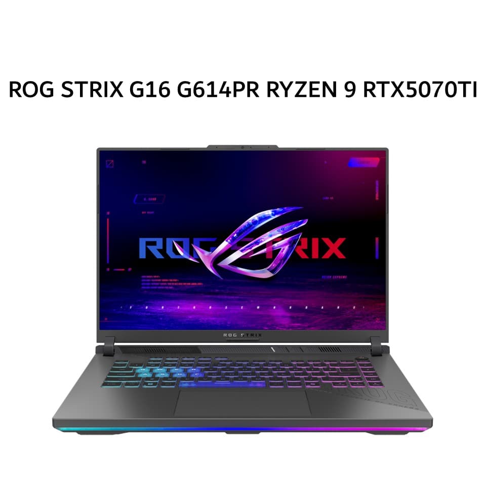 ASUS ROG STRIX G16 G614PR RYZEN 9 8940HX RTX5070TI 12GB/ 16GB 1TB W11+OHS+M365B 16.0FHD+ 165HZ GRY -R9NT7C6G-HM