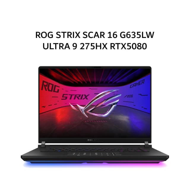 ASUS ROG STRIX SCAR 16 G635LW ULTRA 9 275HX RTX5080 16GB/ 32GB 2TB W11+OHS 16.0 2.5K MINILED 240HZ PKRGB(BOX MOU) BLK -I9N58MZT-HM