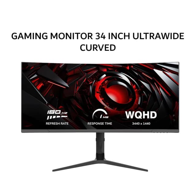 DIGITAL ALLIANCE GAMING MONITOR 34 INCH ULTRAWIDE CURVED VA UHD 4K 2160P 1MS 180HZ DA34-4KGAM180 2Y