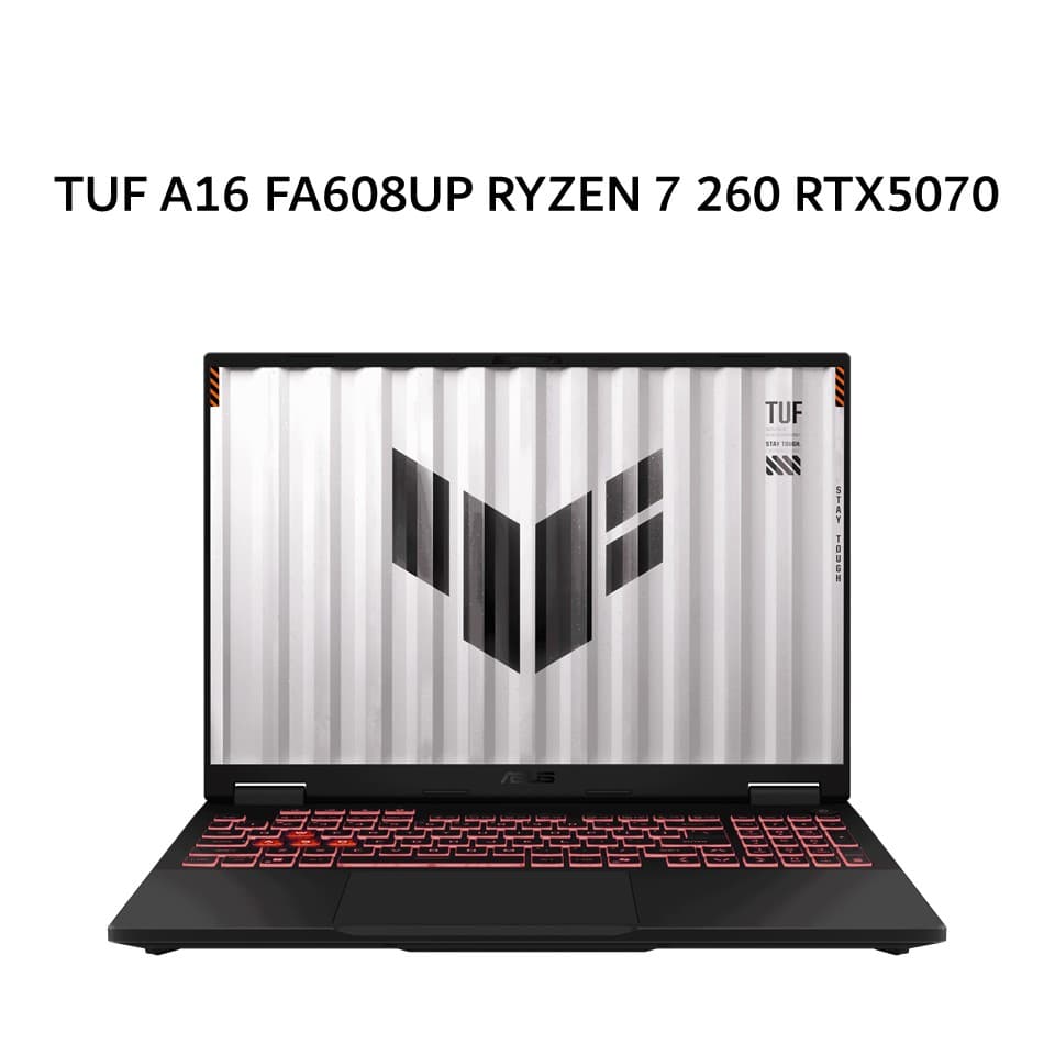 ASUS TUF A16 FA608UP RYZEN 7 260 RTX5070 8GB/ 16GB 1TB W11+OHS+M365B 16.0 WUXGA 165HZ 100SRGB (BOX MOU) GRY -R757J6G-HM