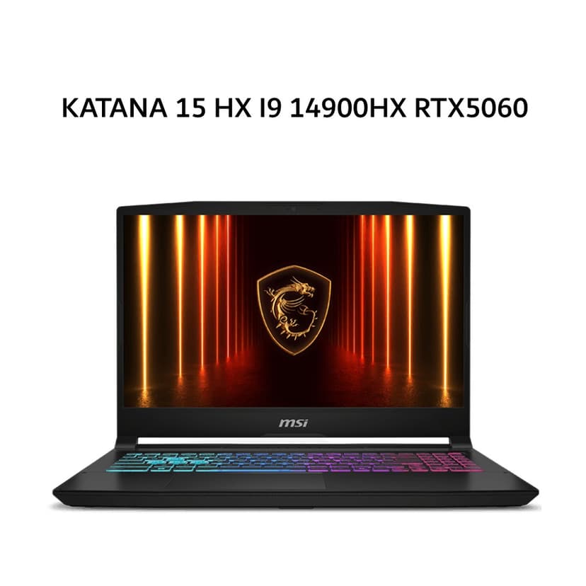 MSI KATANA 15 HX I9 14900HX RTX5060 8GB/ 16GB 1TB W11+OHS 15.6QHD 165HZ 100DCIP3 4ZRGB 2Y+ADP BLK -B14WFK.098