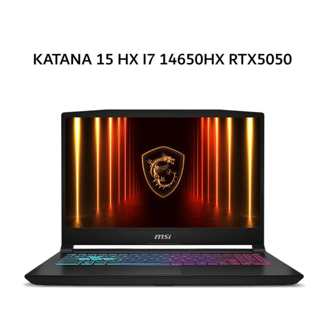 MSI KATANA 15 HX I7 14650HX RTX5050 8GB/ 16GB 512GB W11+OHS 15.6QHD 165HZ 100DCIP3 4ZRGB 2Y+ADP BLK -B14WEK.087