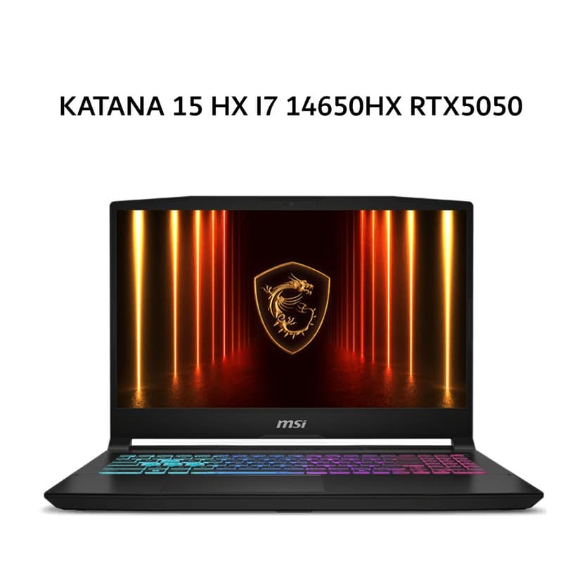 MSI KATANA 15 HX I7 14650HX RTX5050 8GB/ 16GB 512GB W11+OHS 15.6QHD 165HZ 100DCIP3 4ZRGB 2Y+ADP BLK -B14WEK.087