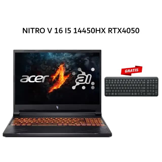 ACER NITRO V 16 I5 14450HX RTX4050 6GB/ 16GB 512GB W11+OHS 16.0WUXGA IPS 165HZ 100SRGB 2Y BLK -71.50MN