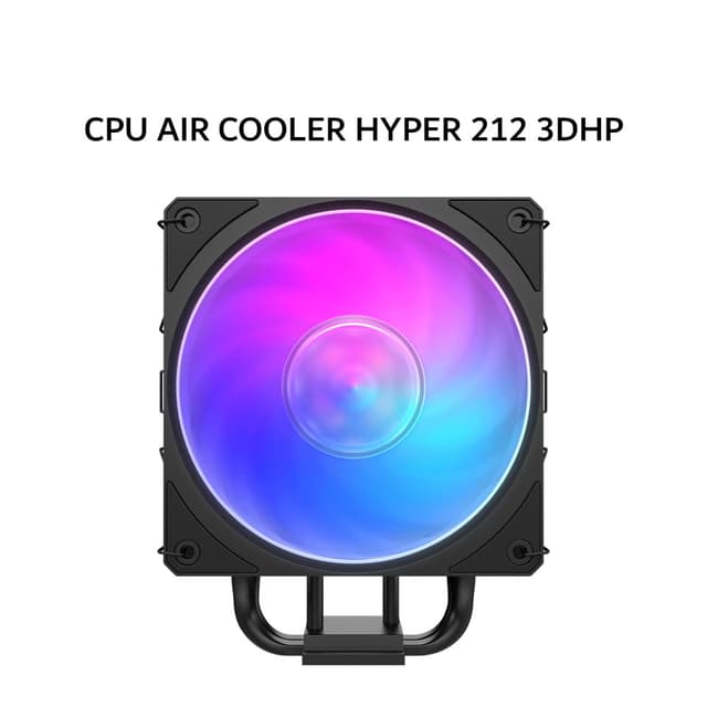 COOLER MASTER CPU AIR COOLER HYPER 212 3DHP BLACK ARGB (1X 120MM ARGB FAN + 4 HEATPIPES) BLACK 2X