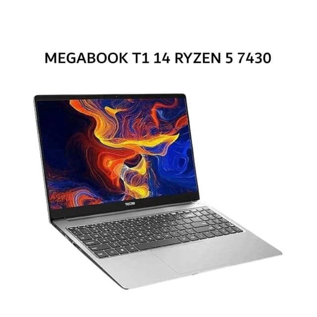 TECNO MEGABOOK T1 14 RYZEN 5 7430 16GB 512GB W11 14.0WUXGA 100SRGB 75WH 1.39KG 2Y SLV