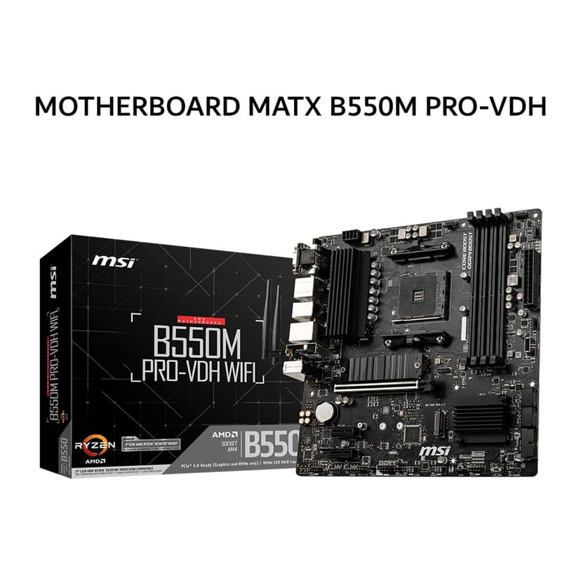 MSI MOTHERBOARD MATX B550M PRO-VDH WIFI DDR4 AM4 /AMD 3Y