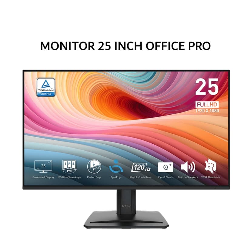 MSI MONITOR 25 INCH OFFICE PRO MP251L E2 IPS FHD 1080P 1MS 120HZ 3Y