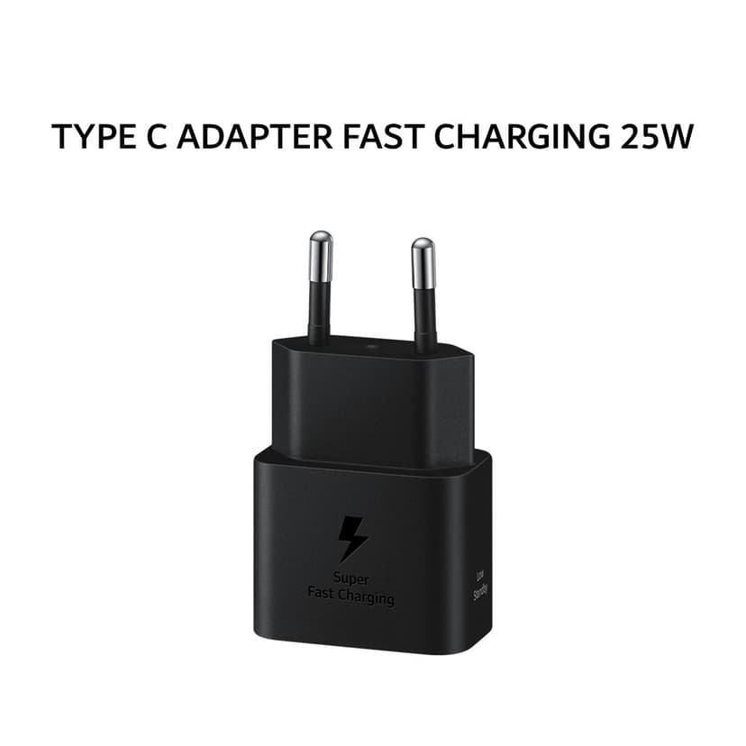 SAMSUNG TRAVEL TYPE C ADAPTER CHARGER FAST CHARGING 25W - BLACK (GARANSI 6 BULAN)