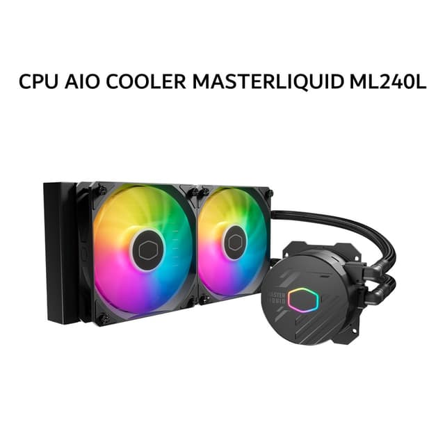 COOLER MASTER CPU AIO COOLER MASTERLIQUID ML240L CORE ARGB (240MM RADIATOR + 2X 120MM ARGB FANS) BLACK 3Y