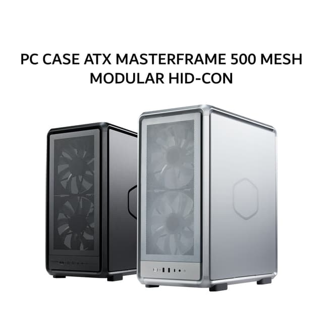 COOLER MASTER PC CASE ATX MASTERFRAME 500 MESH MODULAR HID-CON (2X 200MM SICKLEFLOW ARGB FANS + 1X 120MM ARGB FAN) SILVER 2Y