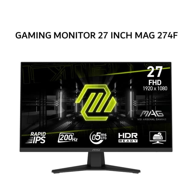 MSI GAMING MONITOR 27 INCH MAG 274F / MAG274F RAPID IPS FHD 1080P 0.5MS 200HZ 3Y