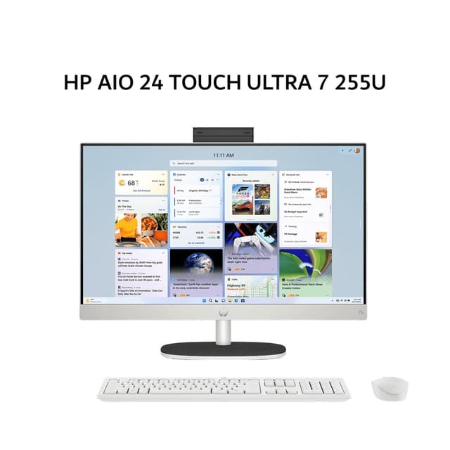 HP AIO 24 TOUCH ULTRA 7 255U 16GB 512GB W11+OHS 23.9FHD IPS WHT -CR2569D