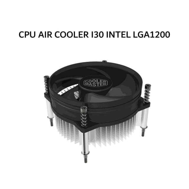 COOLER MASTER CPU AIR COOLER I30 INTEL LGA1200/1155/1151 (1X 92MM BLACK FAN) BLACK 2Y