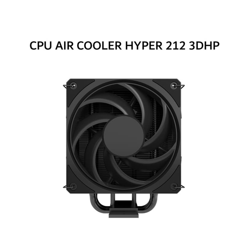 COOLER MASTER CPU AIR COOLER HYPER 212 3DHP BLACK (1X 120MM FAN + 2X 3DHP HEATPIPES) BLACK 5Y