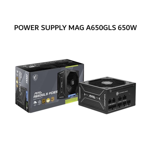 MSI PSU POWER SUPPLY MAG A650GLS 650W (80+ GOLD) FULLY MODULAR ATX 3.1 PCIE 5.1 BLACK 7Y