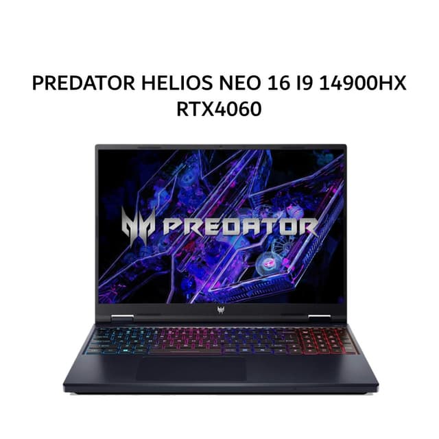 ACER PREDATOR HELIOS NEO 16 I9 14900HX RTX4060 8GB/ 16GB 1TB W11+OHS 16.0WQXGA 180HZ SRGB100 4ZRGB 3Y+ADP BLK -72.93X3