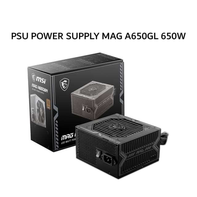 MSI PSU POWER SUPPLY MAG A650GL 650W (80+ GOLD) FULLY MODULAR BLACK 7Y