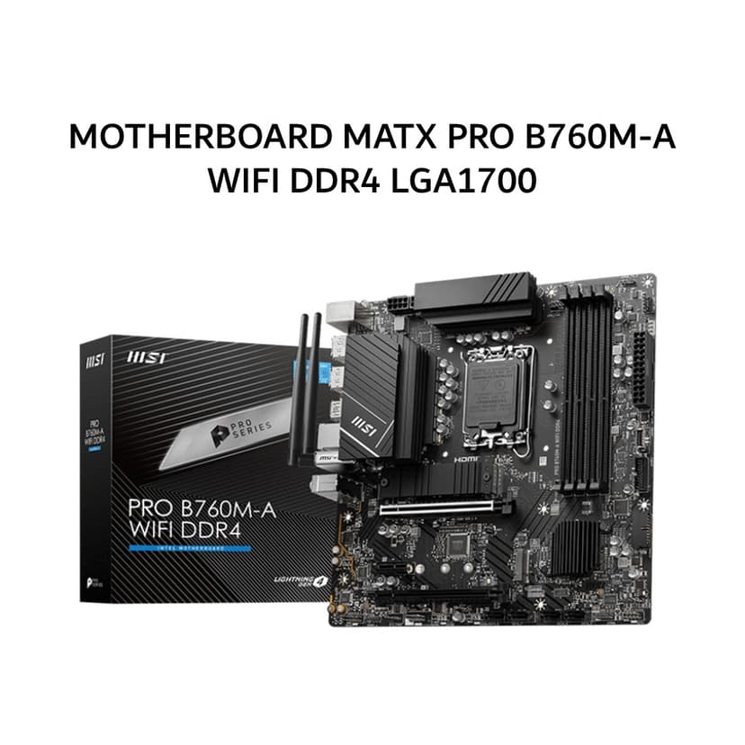 MSI MOTHERBOARD MATX PRO B760M-A WIFI DDR4 LGA1700 /INTEL 3Y