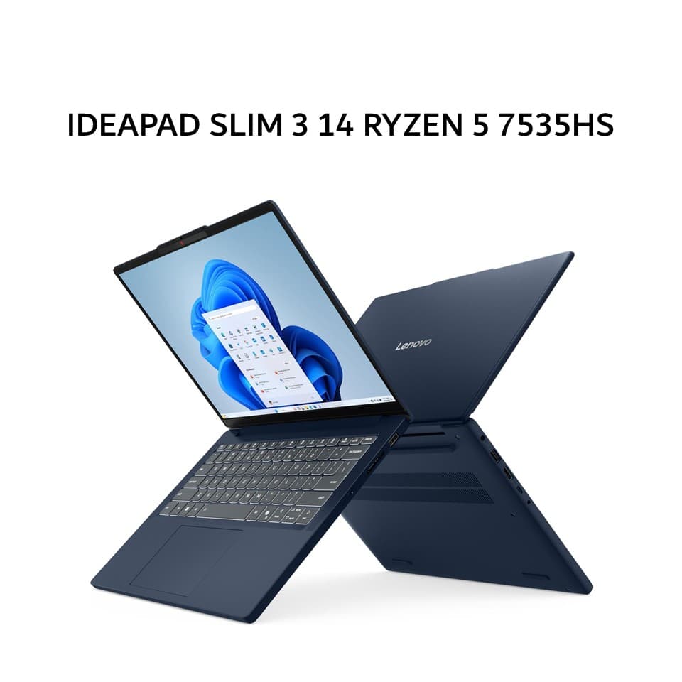 LENOVO IDEAPAD SLIM 3 14 RYZEN 5 7535HS 8GB 512GB W11+OHS+M365B 14.0WUXGA IPS BLU 2Y PREM+2ADP BLU -5KID