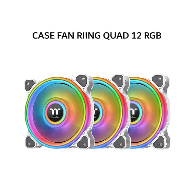 THERMALTAKE CASE FAN RIING QUAD 12 RGB (3X FANS + CON + 500-2000RPM) WHITE