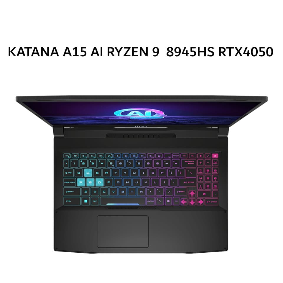 MSI KATANA A15 AI RYZEN 9  8945HS RTX4050 6GB/ 16GB 512GB W11+OHS 15.6FHD 144HZ 4ZRGB 2Y+ADP -B8VE.635