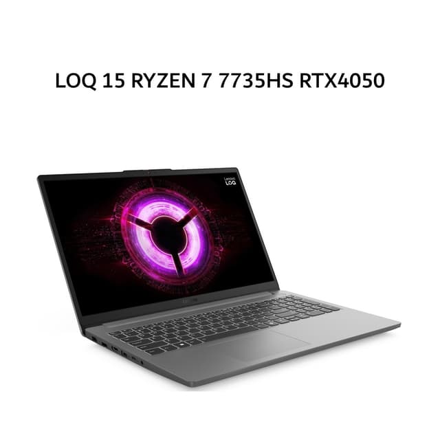 LENOVO LOQ 15 RYZEN 7 7735HS RTX4050 6GB/ 16GB 512GB W11+OHS+M365B 15.6FHD 144HZ 100SRGB BLIT 2Y PREM+2ADP LUNA GRY -1BID