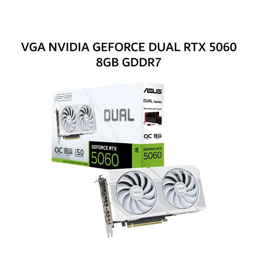 ASUS VGA NVIDIA GEFORCE DUAL RTX 5060 8GB GDDR7 OC WHITE 3Y