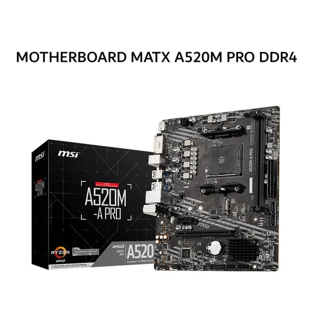MSI MOTHERBOARD MATX A520M PRO DDR4 AM4 /AMD 3Y