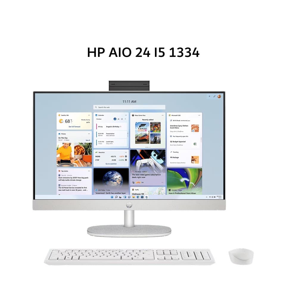 HP AIO 24 I5 1334 8GB 512GB W11+OHS 23.8FHD IPS WHT -CR0223D