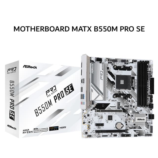 ASROCK MOTHERBOARD MATX B550M PRO SE DDR4 AM4 /AMD WHITE 3Y