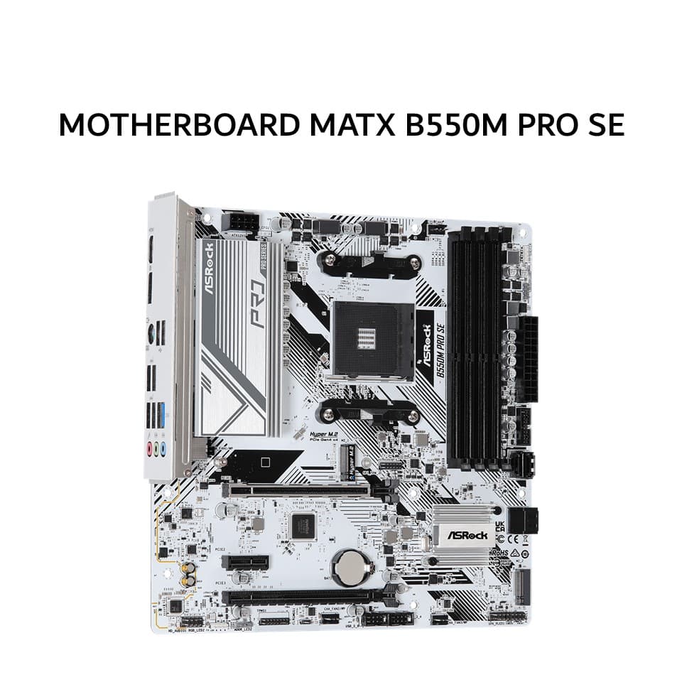 ASROCK MOTHERBOARD MATX B550M PRO SE DDR4 AM4 /AMD WHITE 3Y