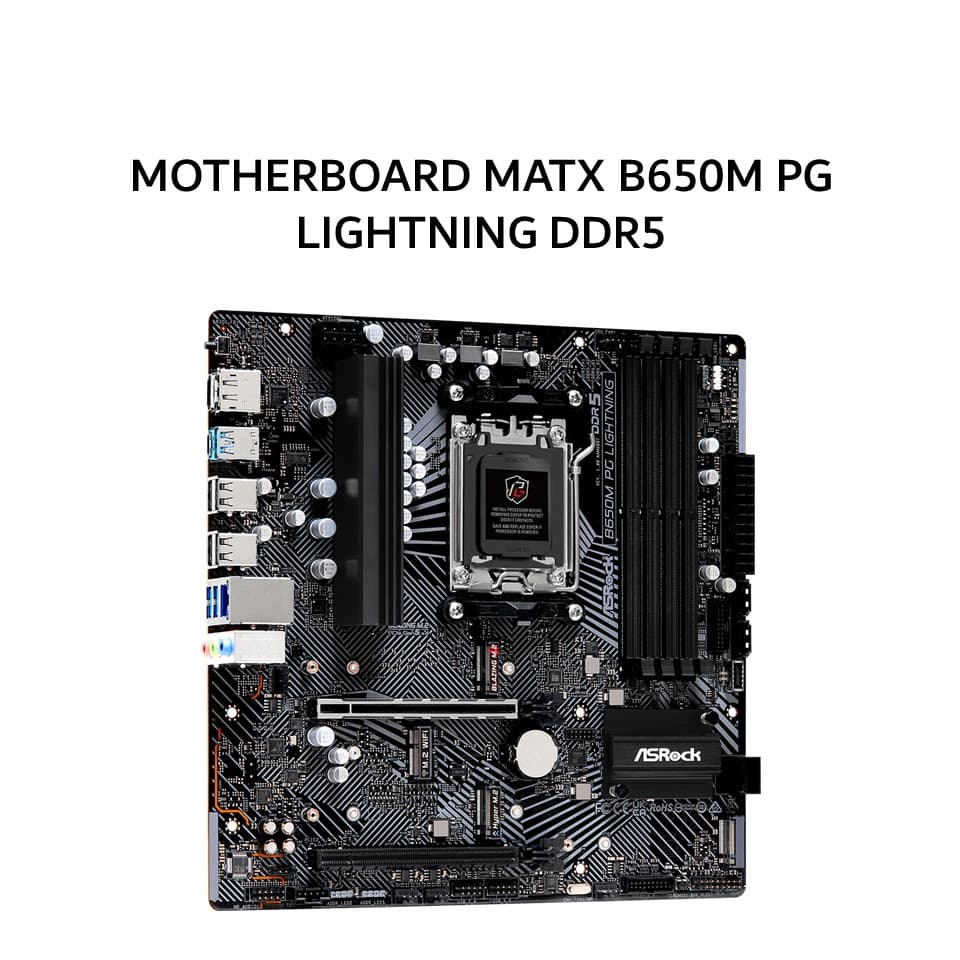ASROCK MOTHERBOARD MATX B650M PG LIGHTNING DDR5 AM5 /AMD 3Y