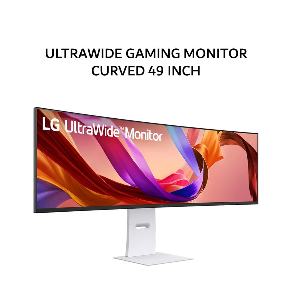 LG ULTRAWIDE GAMING MONITOR CURVED 49 INCH 49U950A-W NANO IPS 3800R DUAL QHD 2K 1440P 5MS 144HZ HDR400 USB-C SPEAKER WHITE 3Y