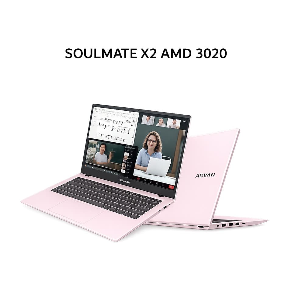 ADVAN SOULMATE X2 AMD 3020 8GB 128GB W11 14.0 IPS MIST ROSE