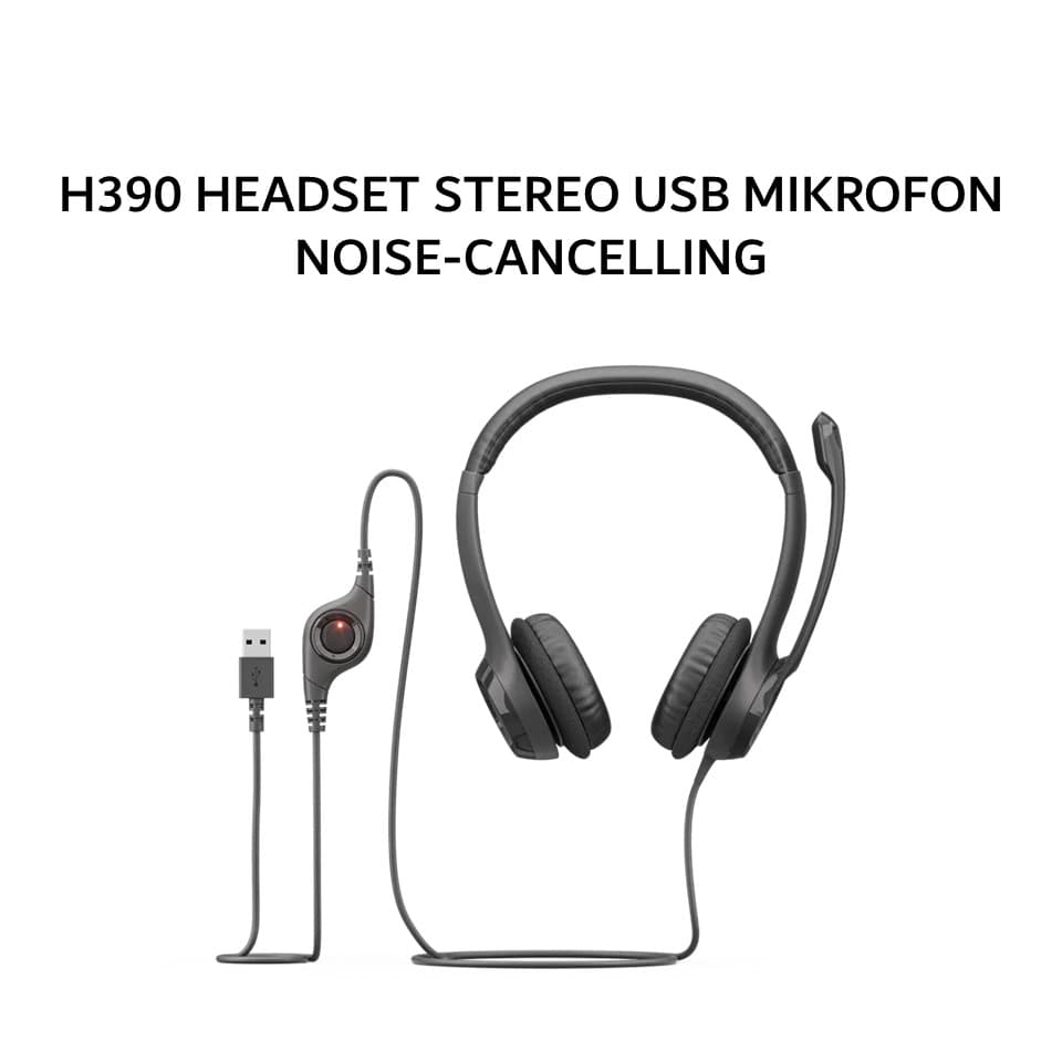 LOGITECH H390 HEADSET STEREO USB MIKROFON NOISE-CANCELLING - GRAPHITE