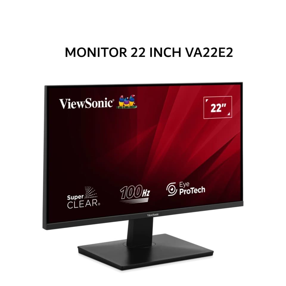 VIEWSONIC MONITOR 22 INCH VA22E2 VA FHD 1080P 5MS 100HZ BLACK 3Y
