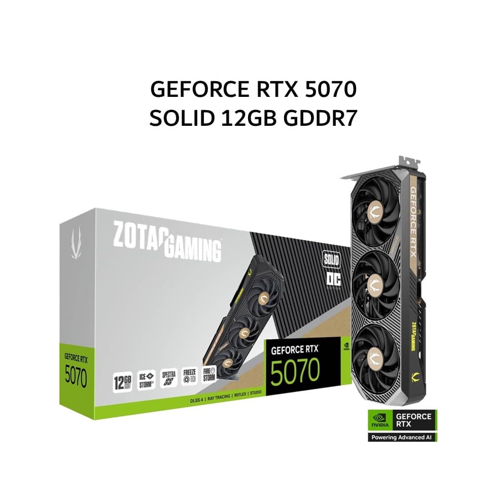ZOTAC VGA GEFORCE RTX 5070 SOLID OC 12GB GDDR7 3Y