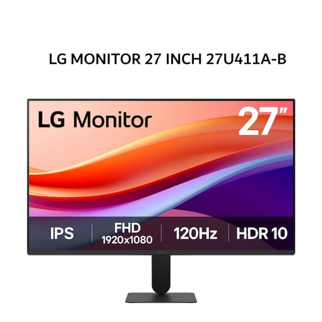 LG MONITOR 27 INCH 27U411A-B IPS FHD 1080P 1MS HDR 10 120HZ 4 SIDE BORDERLESS