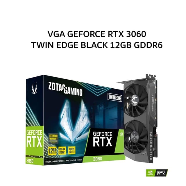 ZOTAC VGA GEFORCE RTX 3060 TWIN EDGE BLACK 12GB GDDR6 3Y