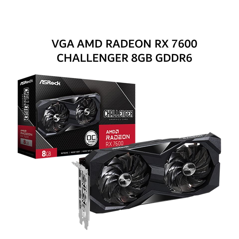 ASROCK VGA AMD RADEON RX 7600 CHALLENGER 8GB GDDR6 OC 2Y