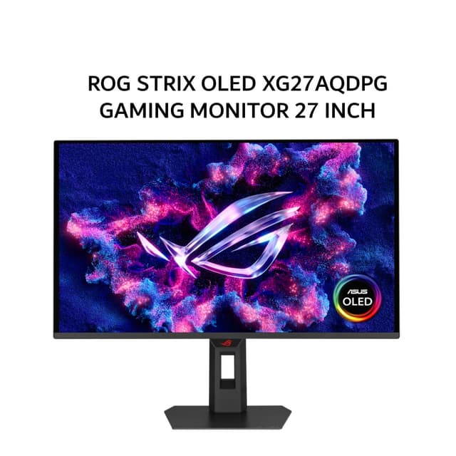 ASUS OLED GAMING MONITOR 27 INCH ROG STRIX OLED XG27AQDPG QD-OLED QHD 2K 1440P 0.03MS 500HZ HDR10 3Y