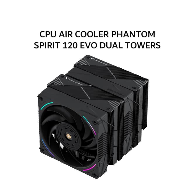 THERMALRIGHT CPU AIR COOLER PHANTOM SPIRIT 120 EVO DUAL TOWERS (2X 120MM ARGB BLACK FAN + 7X HEATPIPES) BLACK 3Y