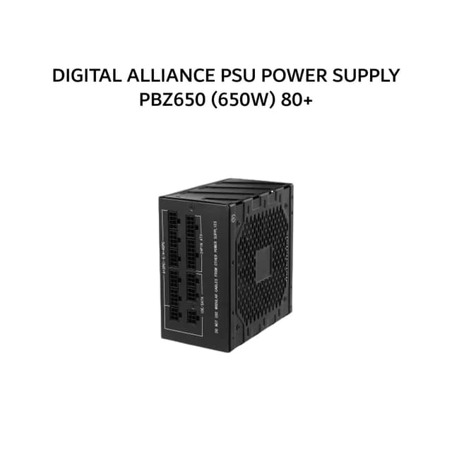 DIGITAL ALLIANCE PSU POWER SUPPLY PBZ650 (650W) 80+ BRONZE MODULAR CABLE BLACK 2Y
