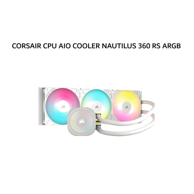 CORSAIR CPU AIO COOLER NAUTILUS 360 RS ARGB (360MM RADIATOR + 3X 120MM RS120 ARGB FANS) WHITE 5Y