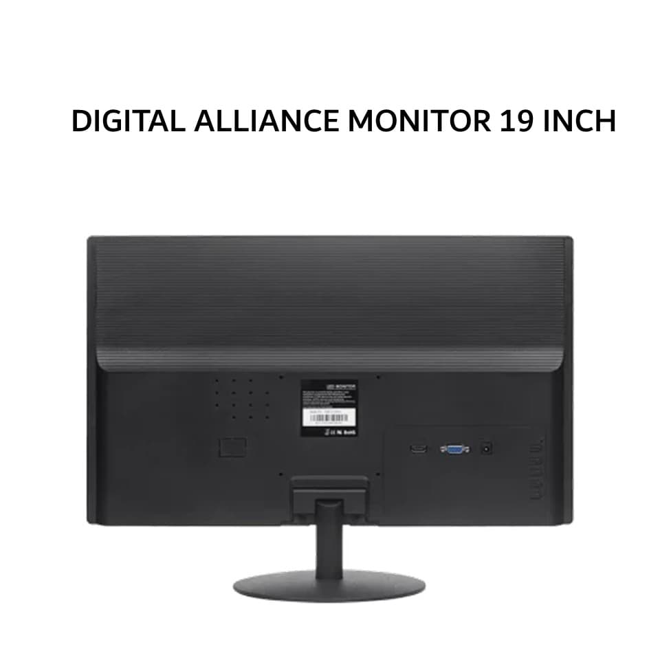 DIGITAL ALLIANCE MONITOR 19 INCH HD 900P 5MS 75HZ VGA HDMI BLACK DA19-BGS75T 1Y