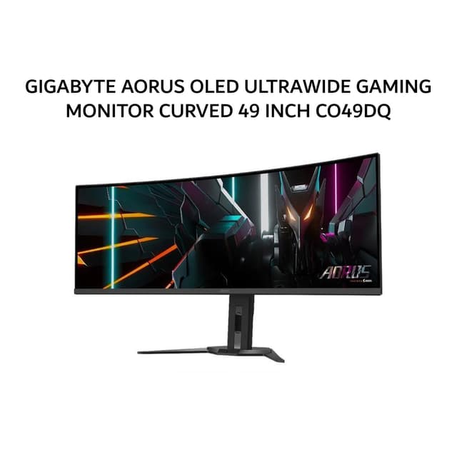 GIGABYTE AORUS OLED ULTRAWIDE GAMING MONITOR CURVED 49 INCH CO49DQ DQHD 2K 1440P 0.03MS 144HZ HDR400 SPEAKER 3X