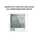GIGABYTE PC CASE ATX C301 GLASS (4X 120MM ARGB FANS) WHITE 2Y - Image 1