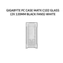 GIGABYTE PC CASE MATX C102 GLASS (2X 120MM BLACK FANS) WHITE 2Y - Image 1